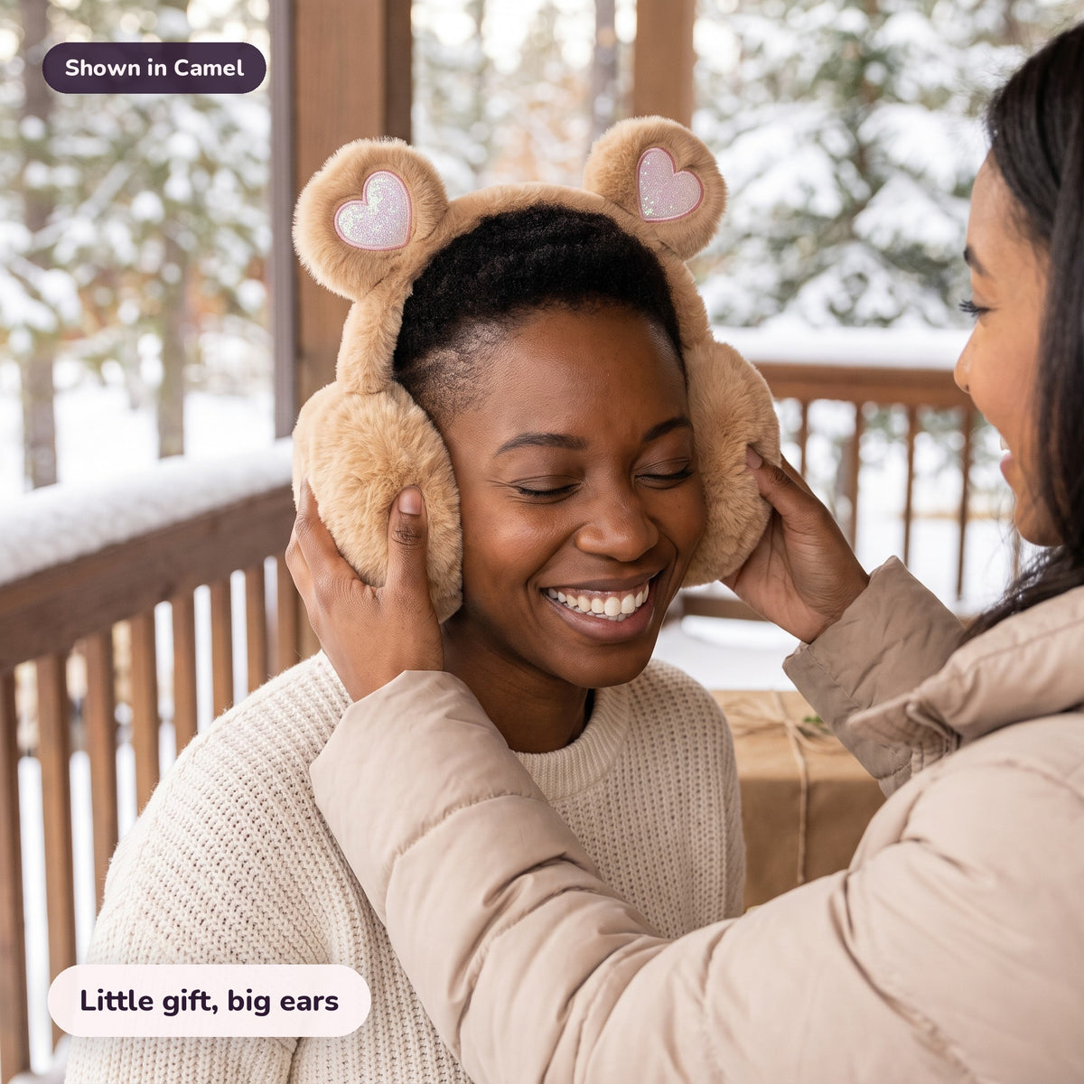 Snugglet Bear Muffs in Camel: Little gift, big ears