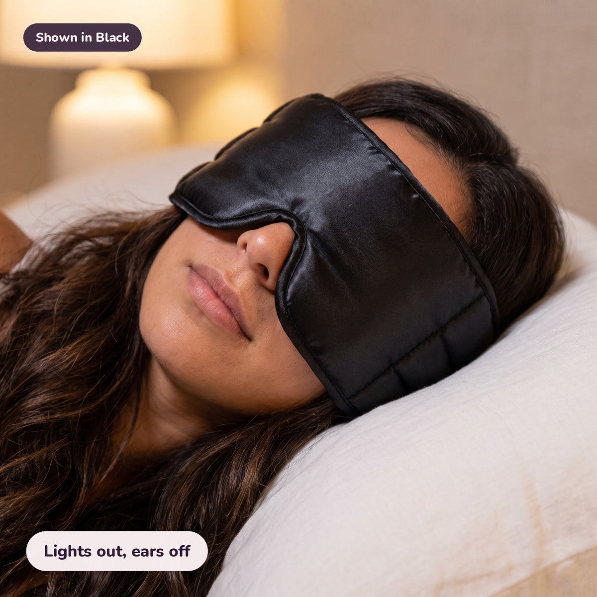 Snugglet Hush Mask in Black: Lights out, ears off