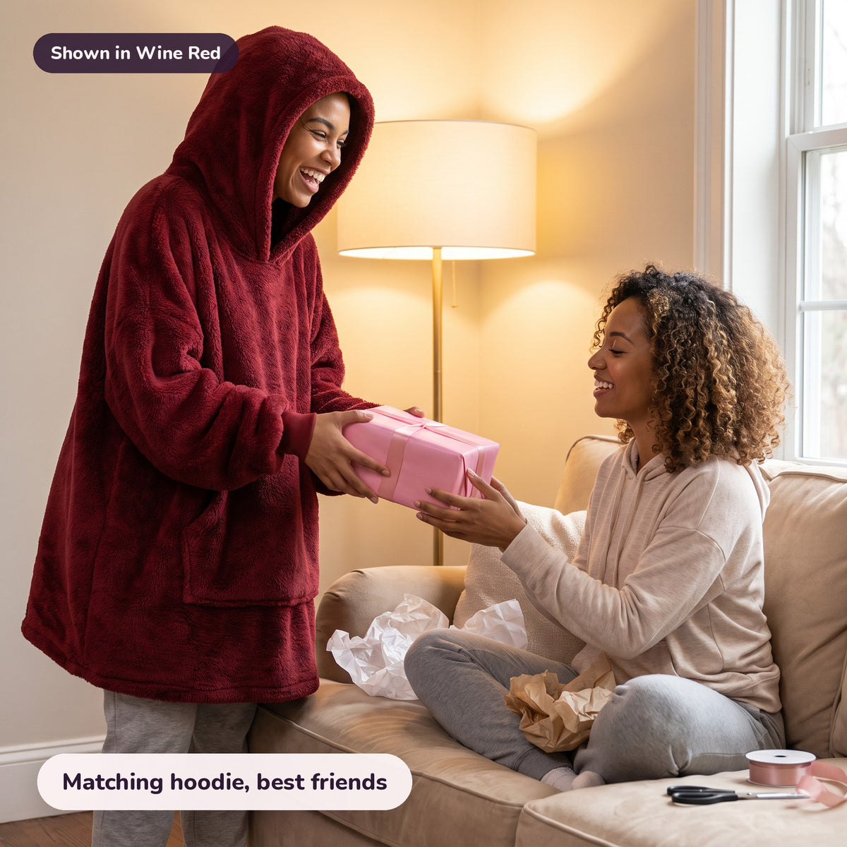 Snugglet Hug Hoodie in Wine Red: Matching hoodie, best friends