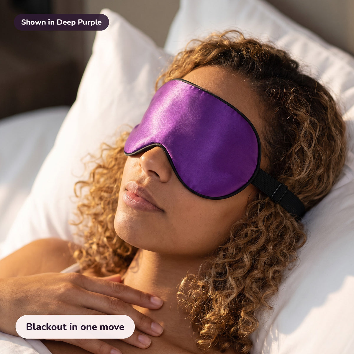 Snugglet Silky Mask in Deep Purple: Blackout in one move