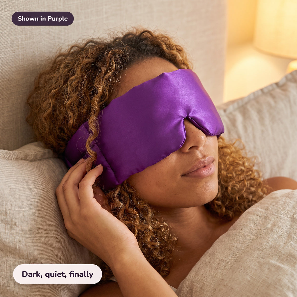 Snugglet Hush Mask in Purple: Dark, quiet, finally