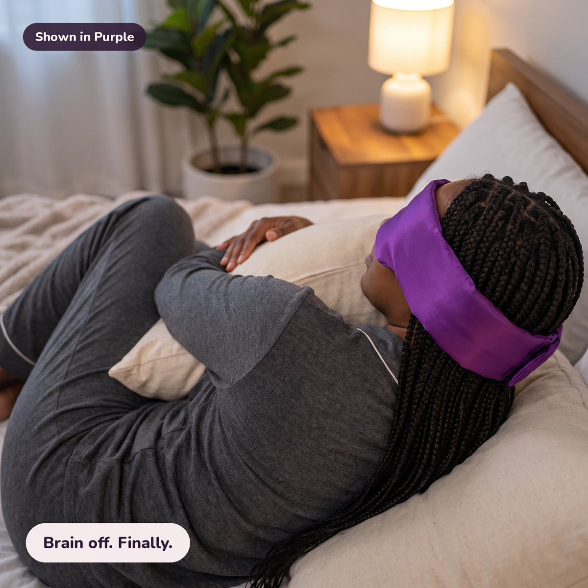 Snugglet Hush Mask in Purple: Brain off. Finally.