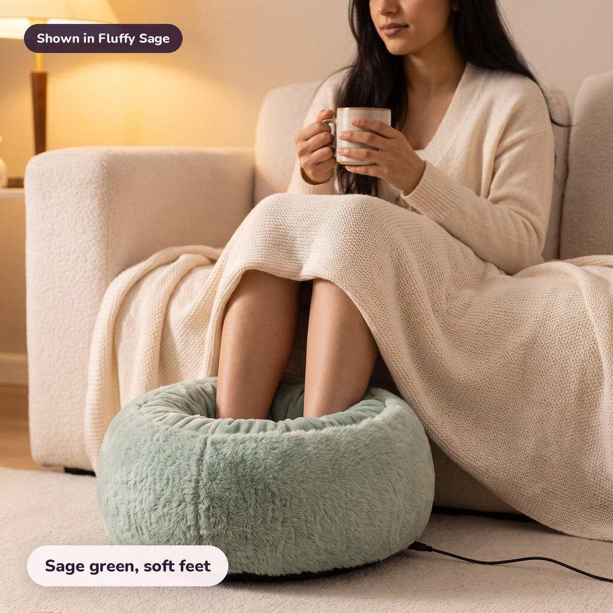 Snugglet Paw Warmer in Fluffy Sage: Sage green, soft feet