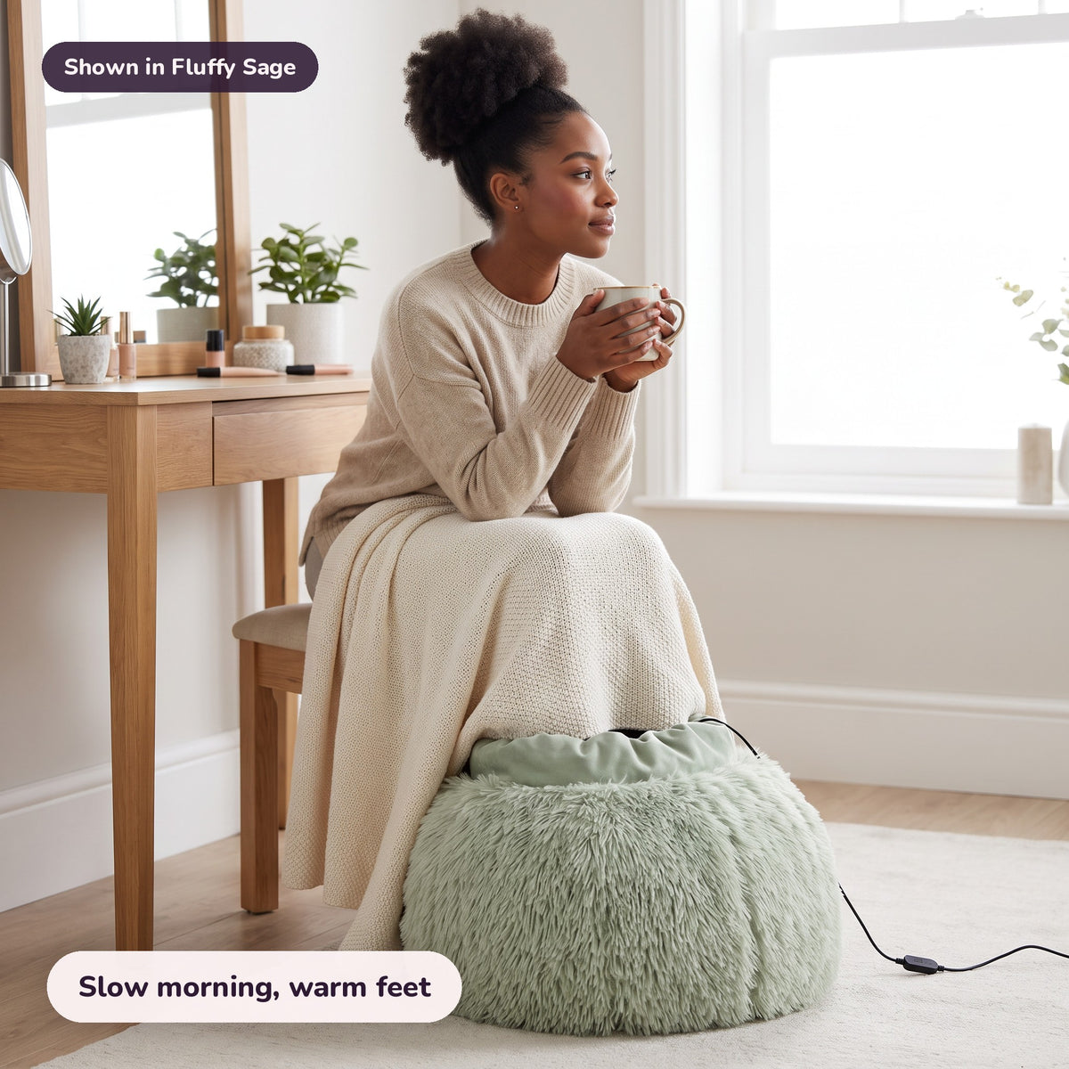 Snugglet Paw Warmer in Fluffy Sage: Slow morning, warm feet
