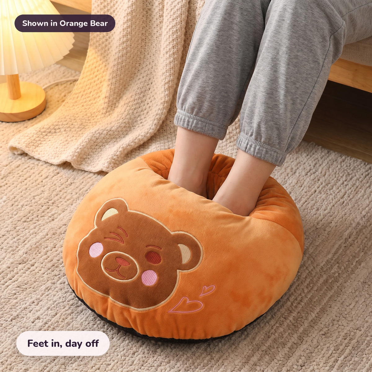 Snugglet Kitty Toes in Orange Bear: Feet in, day off