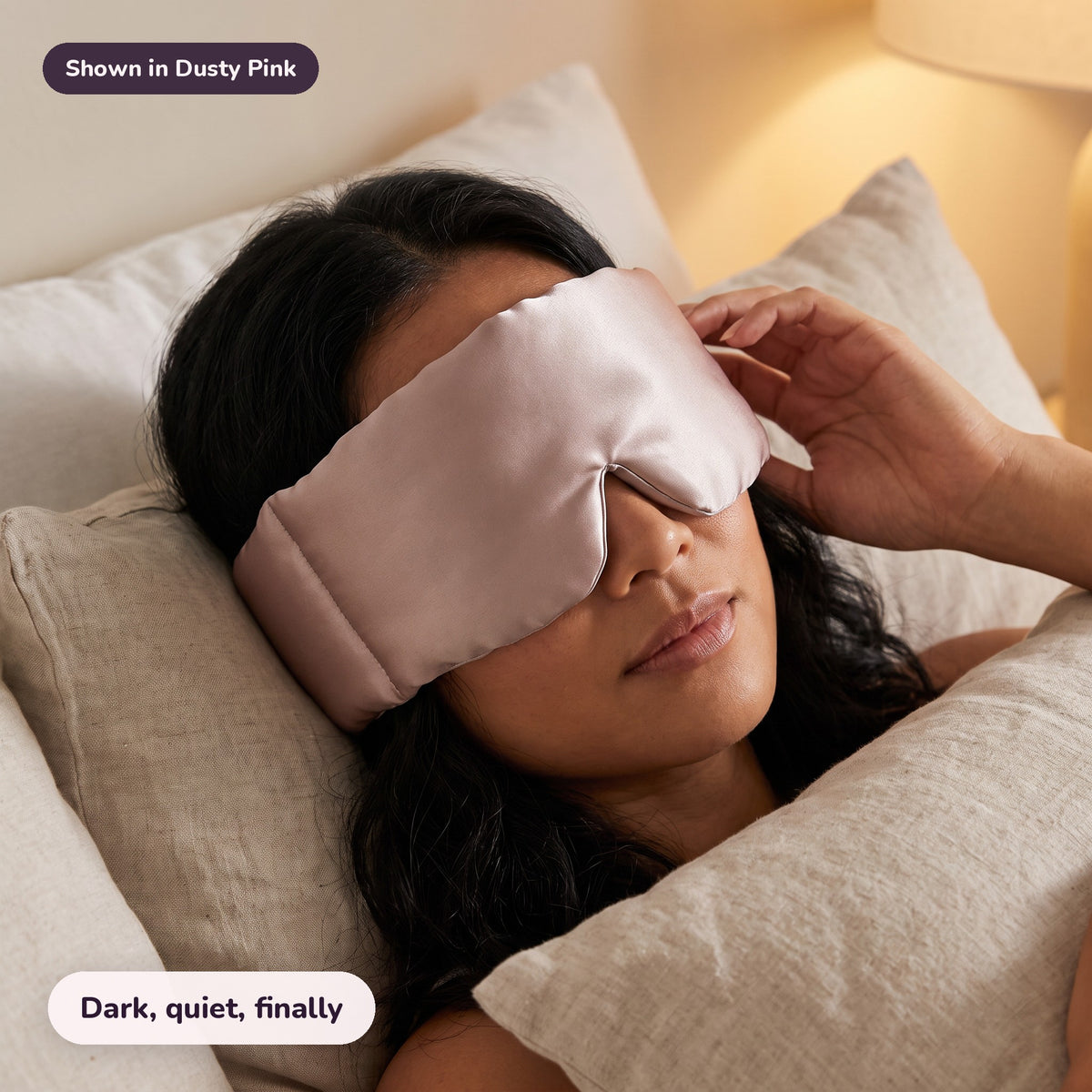 Snugglet Hush Mask in Dusty Pink: Dark, quiet, finally