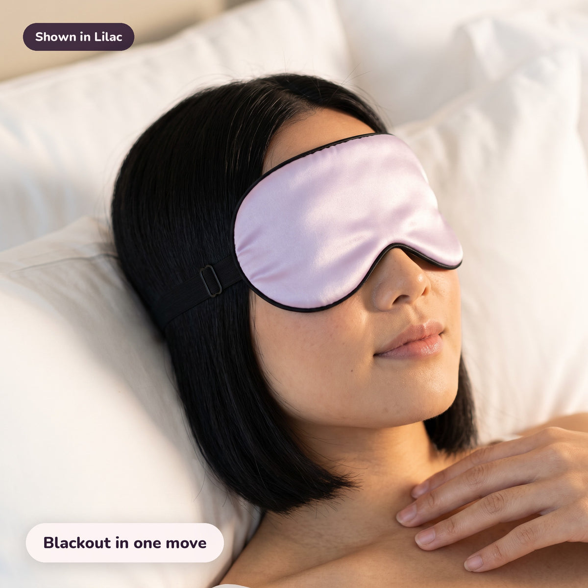 Snugglet Silky Mask in Lilac: Blackout in one move